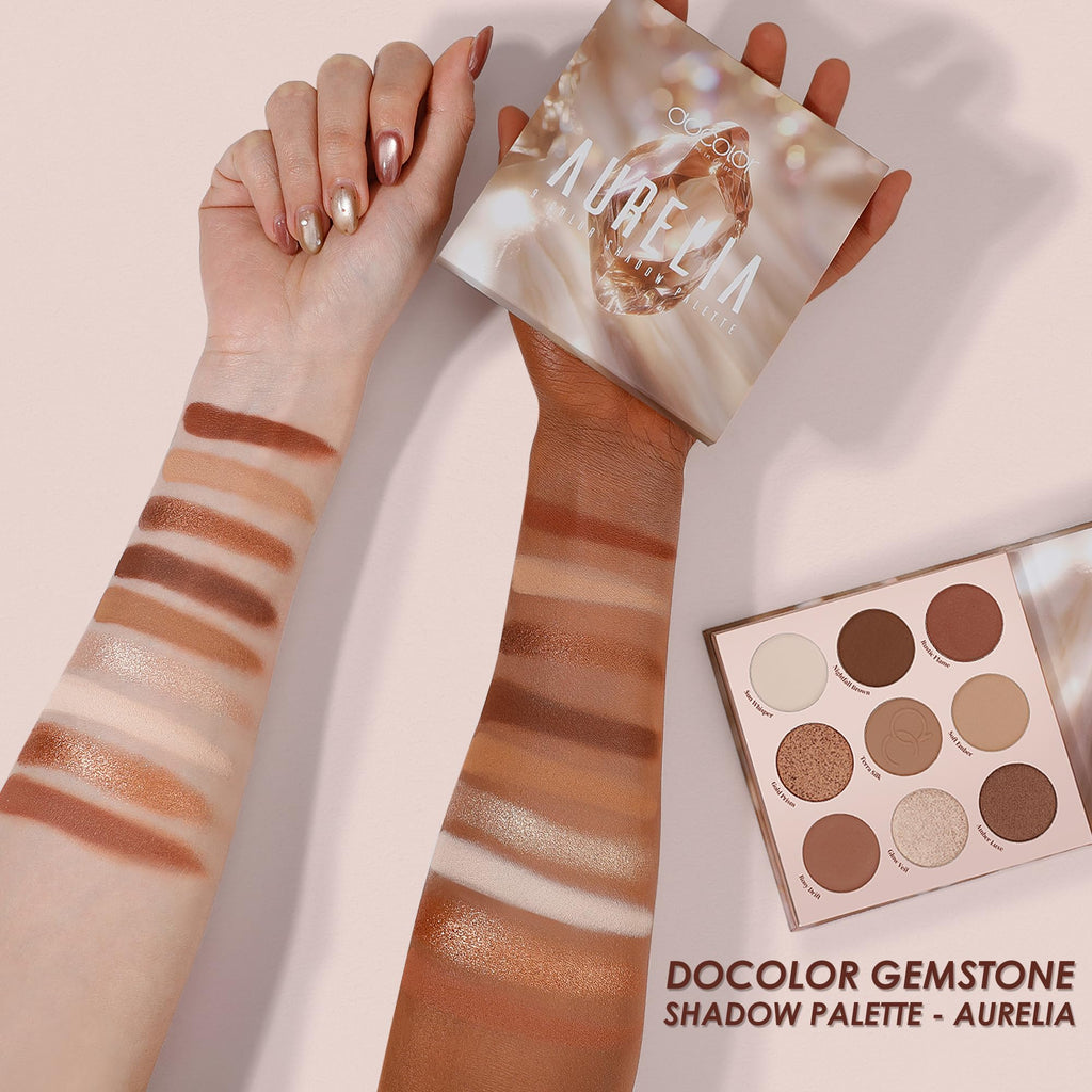 9 Colors Brown & Copper Eyeshadow Palette with Matte & Shimmer Finishes N38188