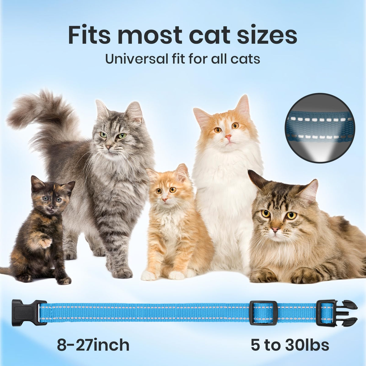 Lightweight Cat Training Collar with Remote, 4 Modes, IP67 Waterproof, Rechargeable W14084