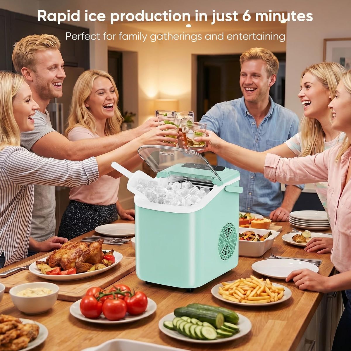 Countertop Ice Maker with Basket and Scoop, 26lbs Daily O710450