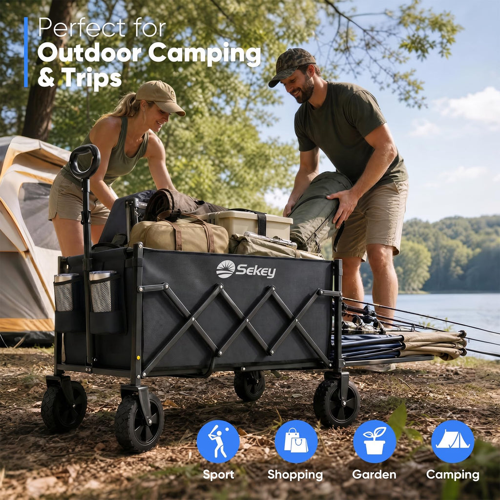 Collapsible Wagon with Tailgate, 300 lb Capacity Q896