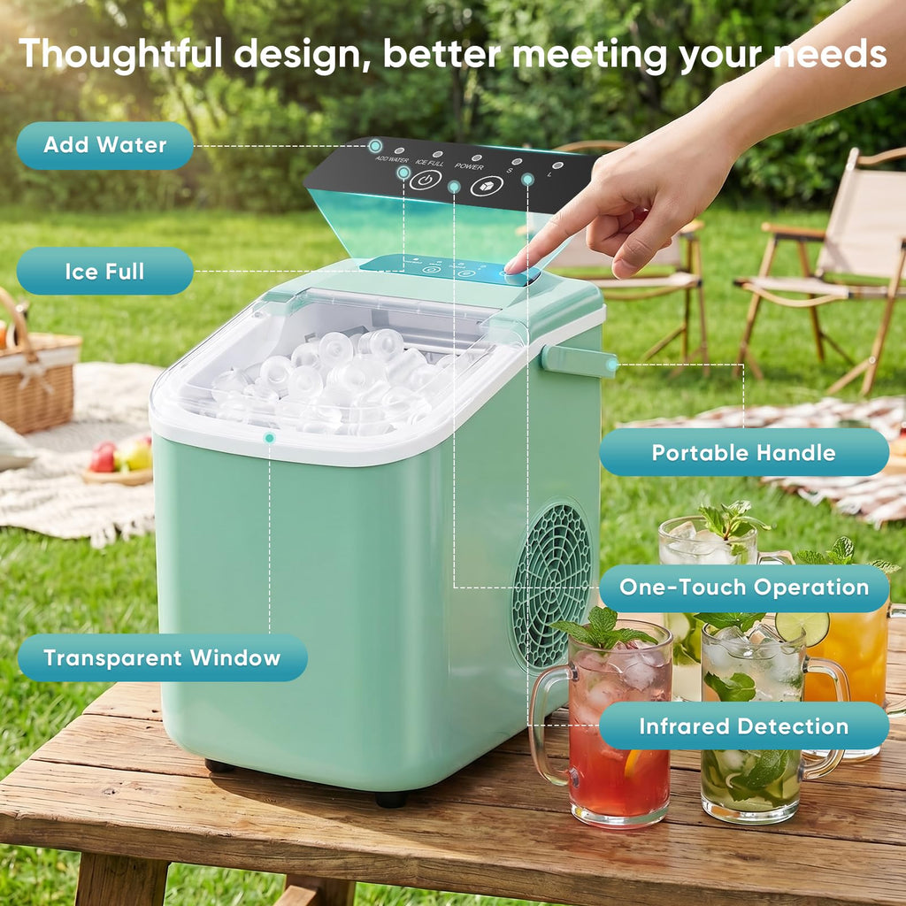Countertop Ice Maker with Basket and Scoop, 26lbs Daily O710450
