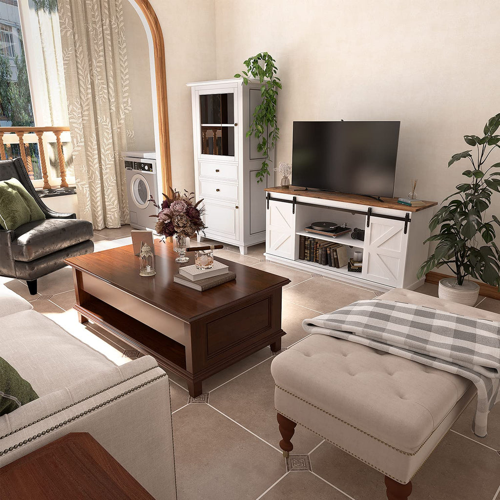 Bright White TV Stand for 65 Inch TV B892