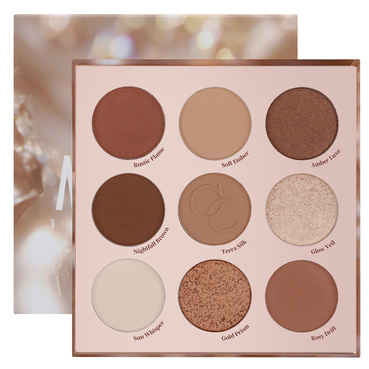 9 Colors Brown & Copper Eyeshadow Palette with Matte & Shimmer Finishes N38188
