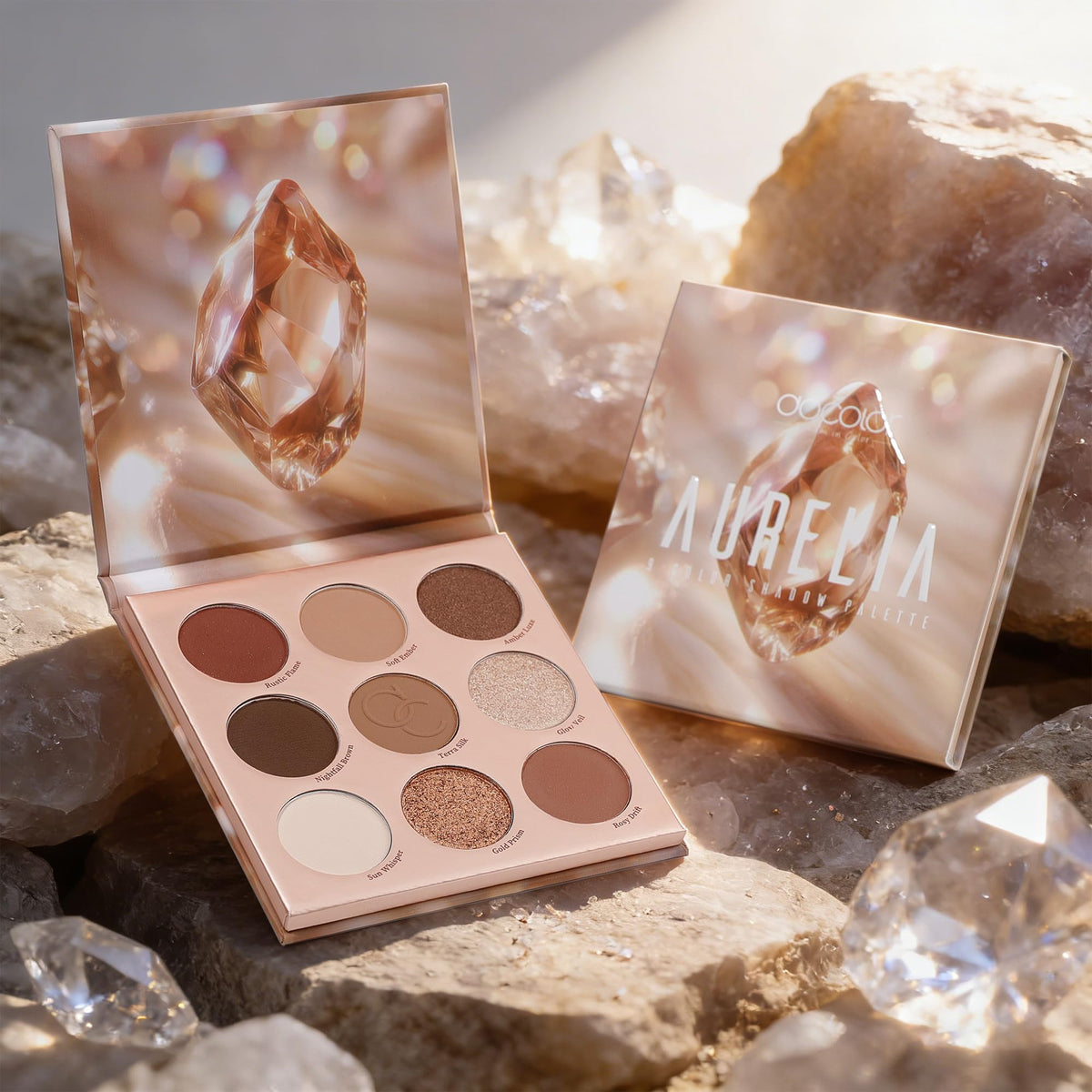 9 Colors Brown & Copper Eyeshadow Palette with Matte & Shimmer Finishes N38188
