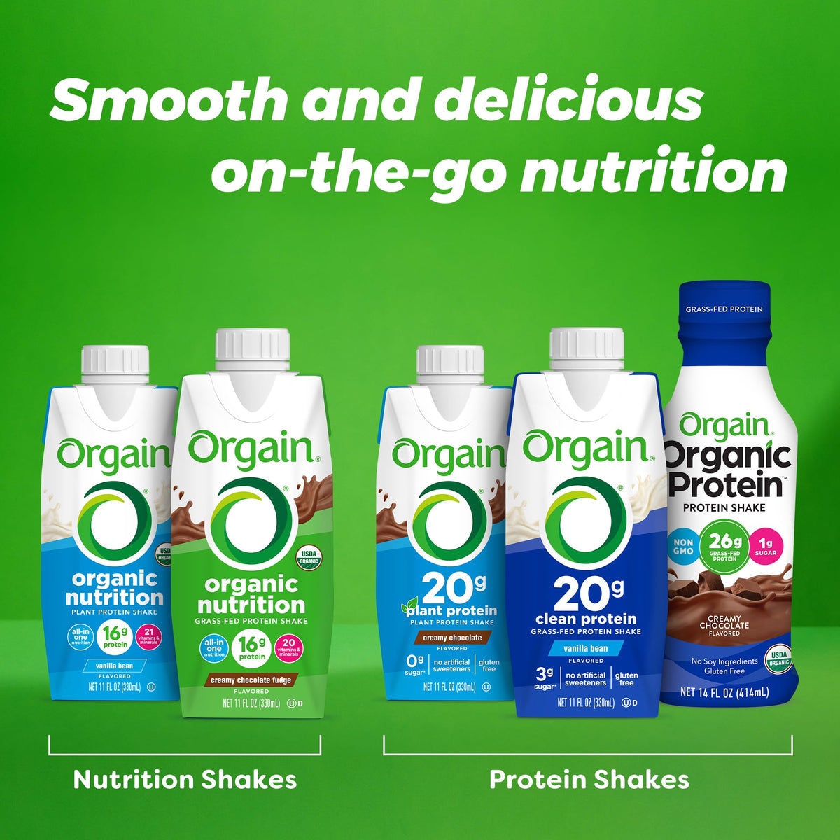 Organic Vegan Plant Based Nutritional Shake, Chocolate Vanilla, 11 Fl Oz (Pack of 4) Q150185