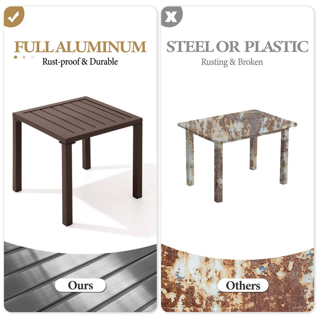 Aluminum Outdoor Side Table Set of 2 H7553