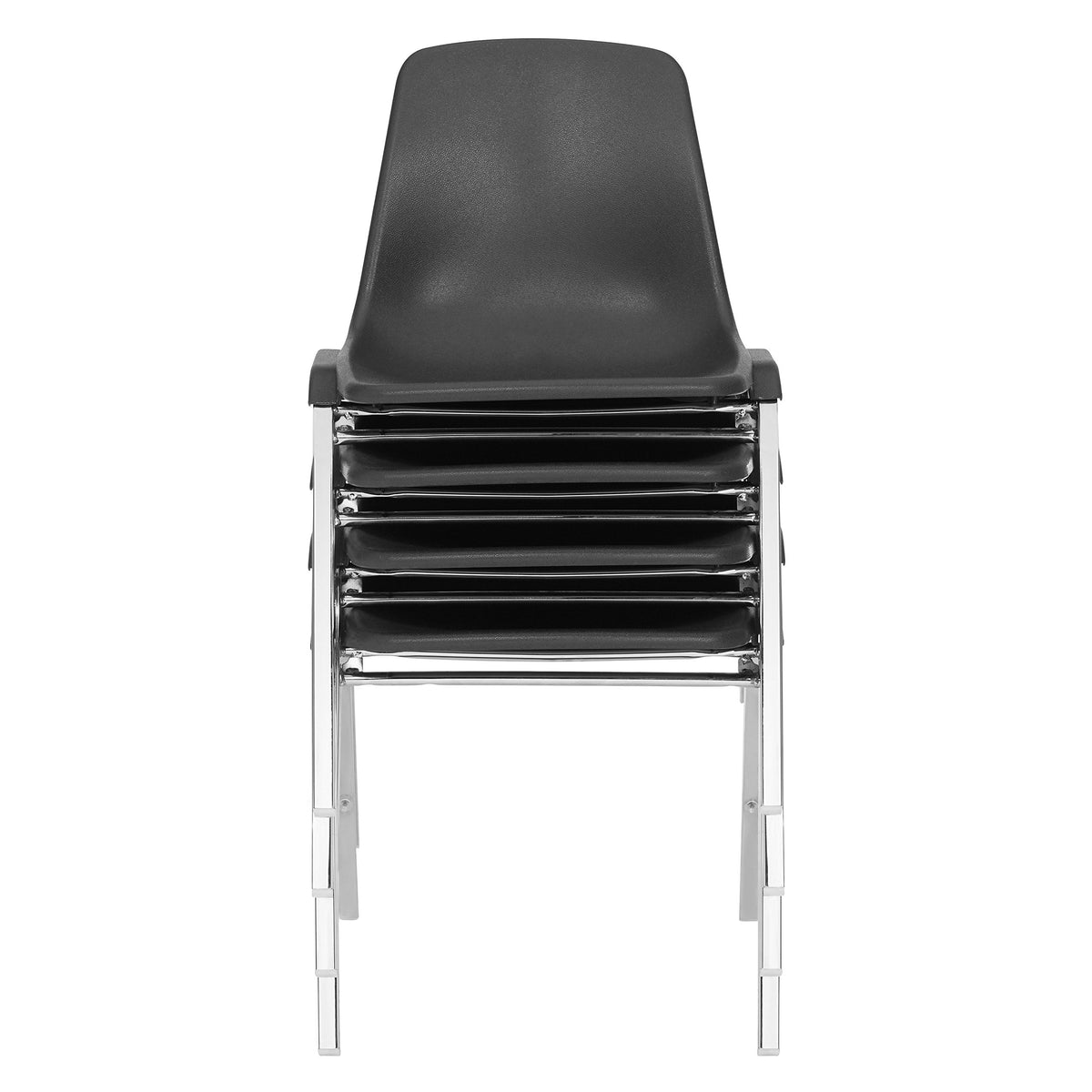 4 Pack Black Poly Shell Stacking Chair N19648