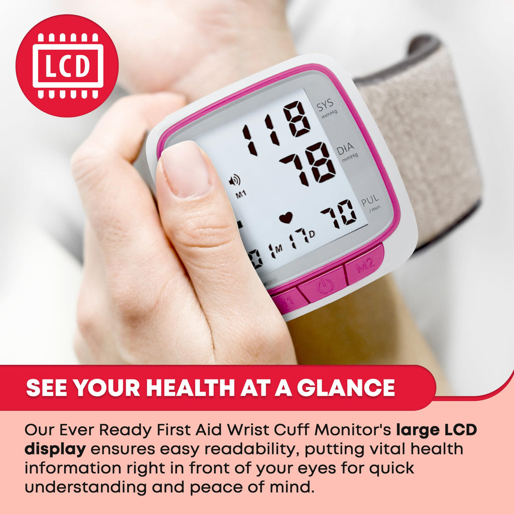 Pink Wrist Blood Pressure Monitor D7573