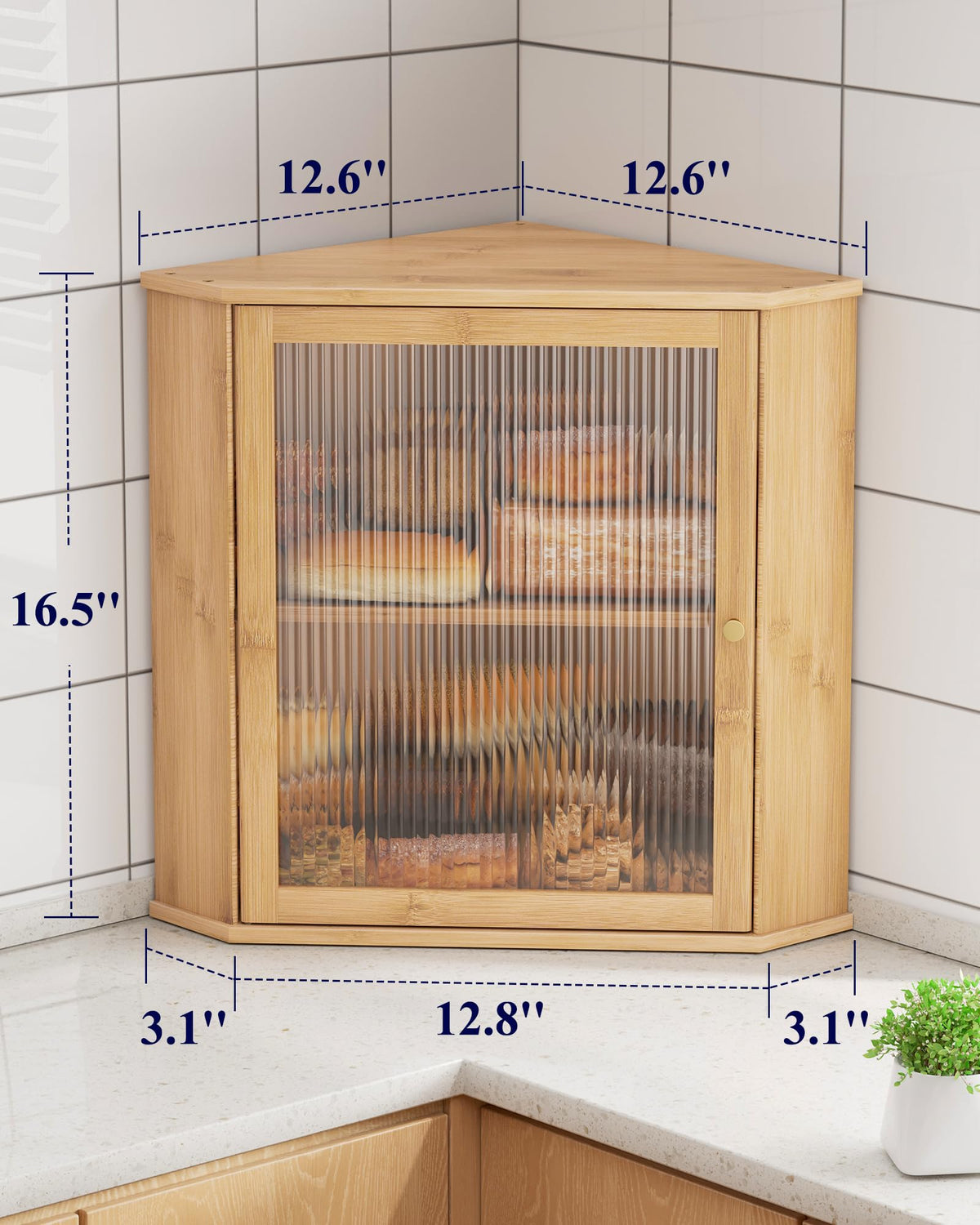 Wooden Corner Bread Box S870448