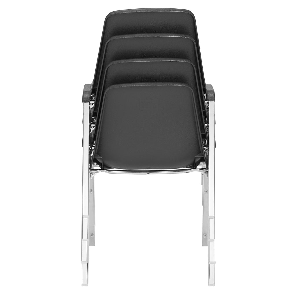 4 Pack Black Poly Shell Stacking Chair N19648