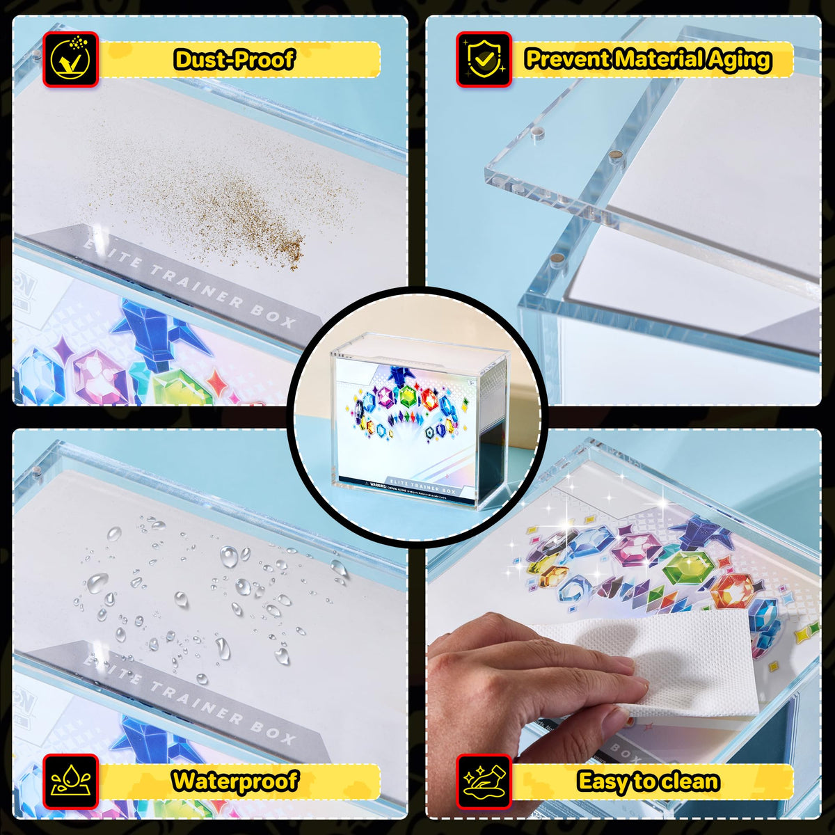 2 PCS 5mm Clear Acrylic Display Case P45226