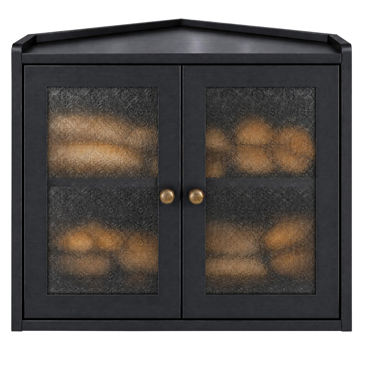 Black 2-Tier Wooden Corner Bread Box R311