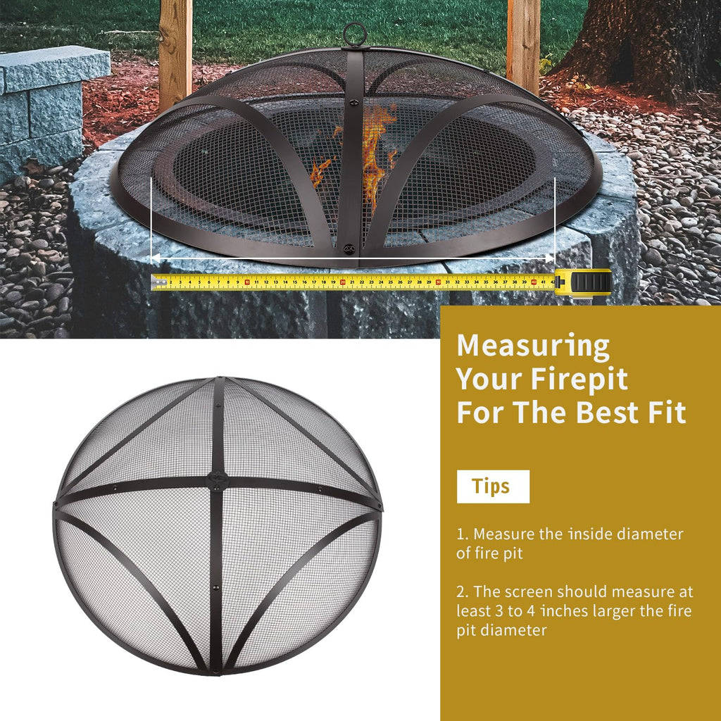 32In Reinforced Steel Round Fire Pit Screen Cover N941