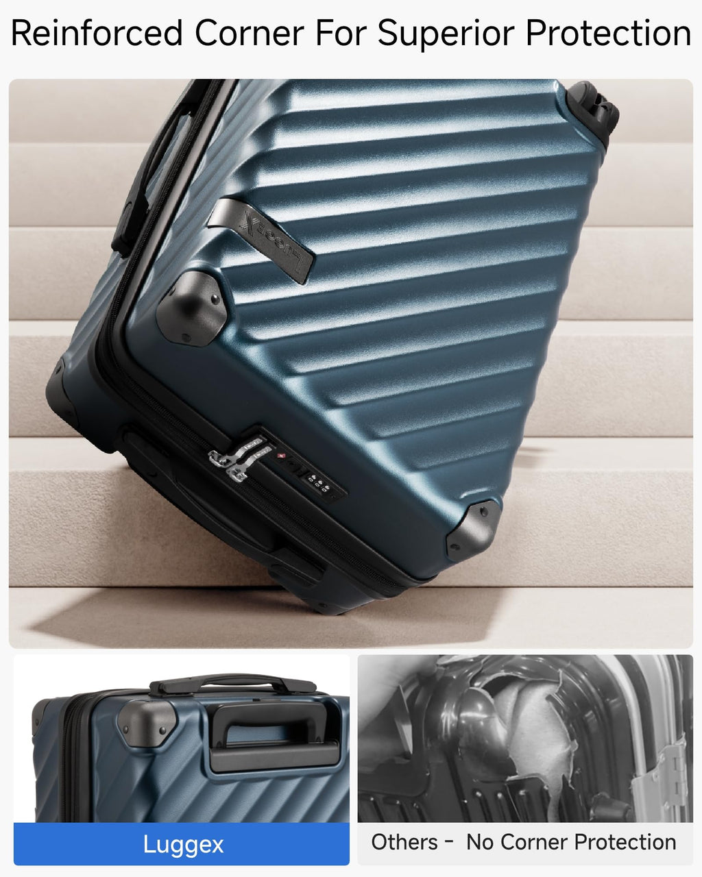 20 Inch Carry On Luggage 22x14x9 Charcoal Metallic N874