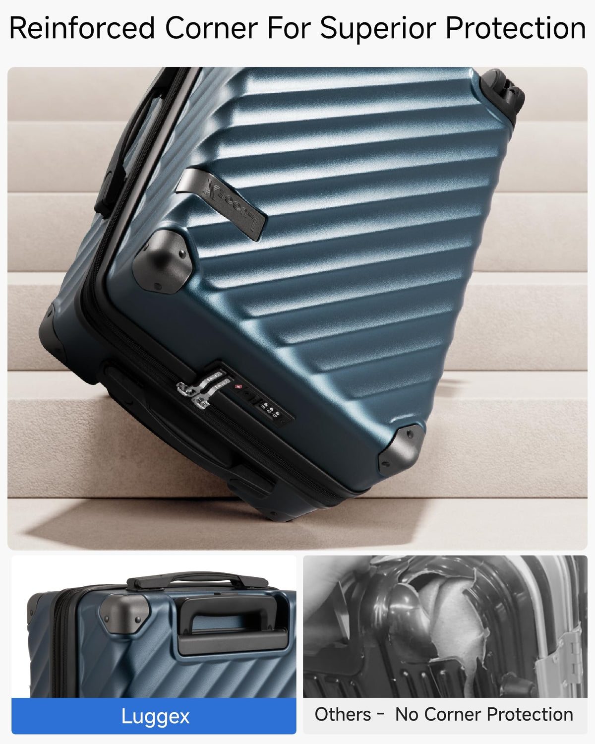 20 Inch Carry On Luggage 22x14x9 Charcoal Metallic N874