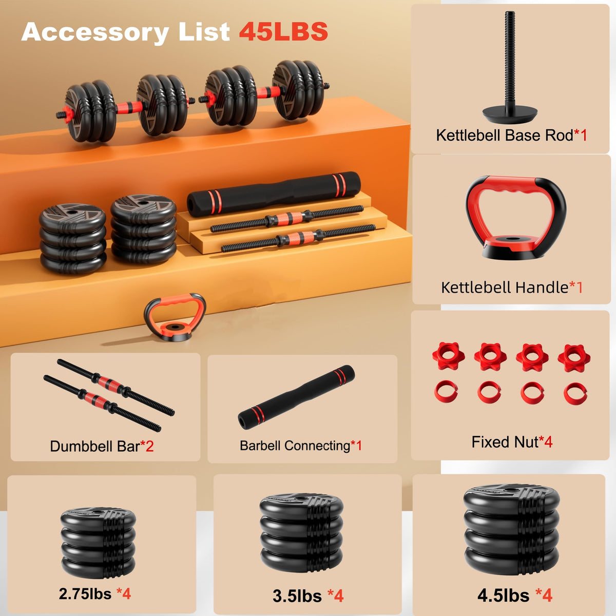Adjustable Dumbbell Set 5 in 1 I9924