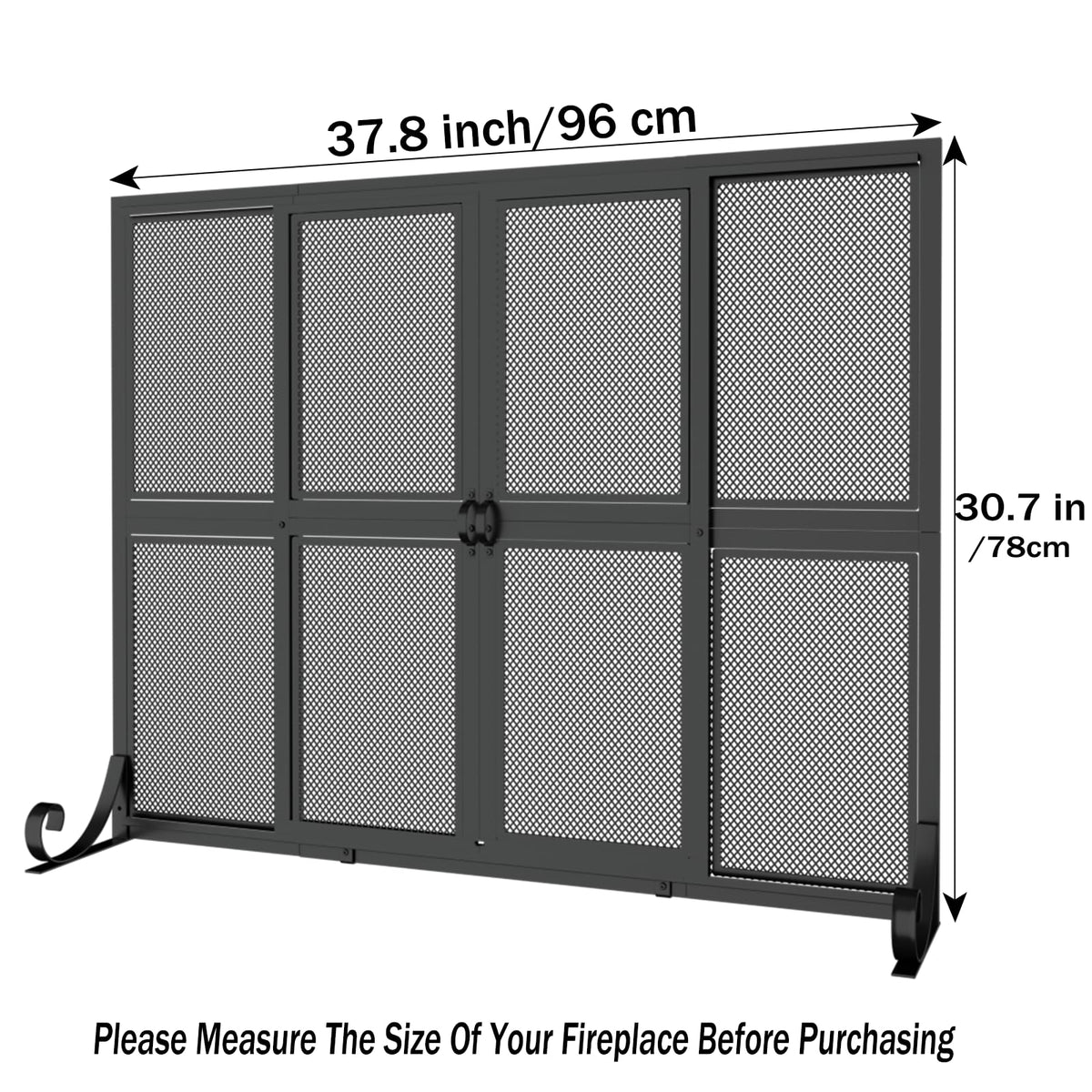 Fireplace Screen with Sliding Doors Y13692
