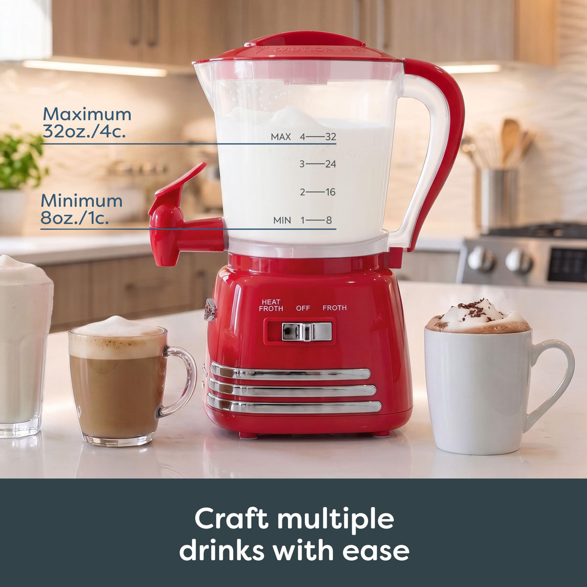 Hot Chocolate Maker & Milk Frother 4-Cup G8417