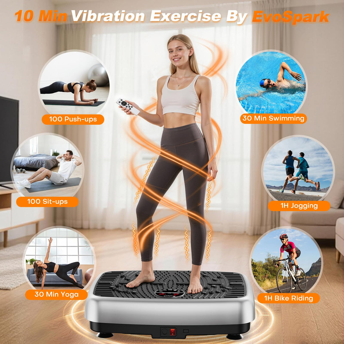 Vibration Plate Exercise Machine with Resistance Bands E919
