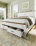 Full Size Platform Bed Frame with Headboard H139