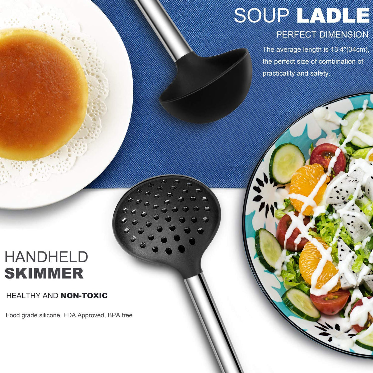 Silicone and Stainless Steel Kitchen Utensil Set Q710