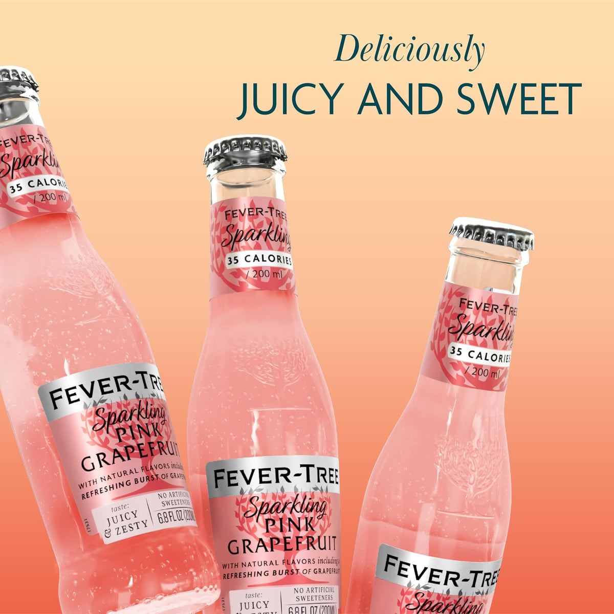 Sparkling Pink Grapefruit Soda Mixer, 24 Pack, 6.8 Fl Oz Bottles I436