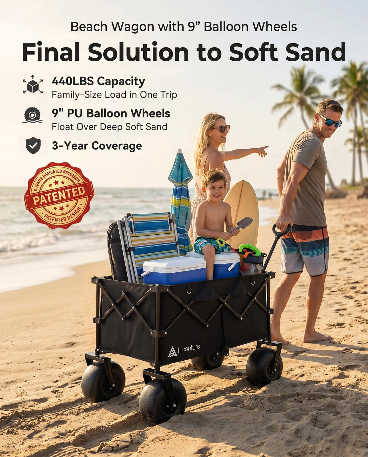 Collapsible Beach Wagon with Balloon Wheels N7555