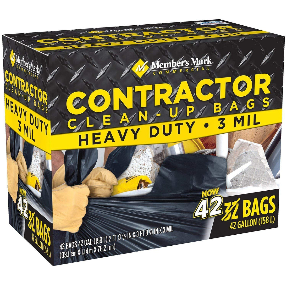 2 Pack 42 gal Trash Bags W363014