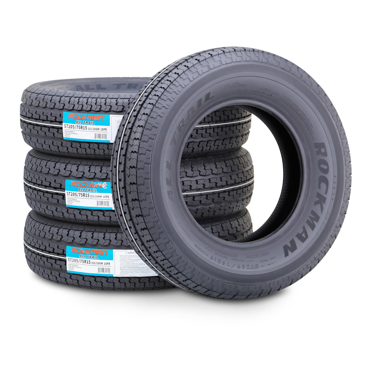 Heavy Duty Trailer Tire ST205/75R15 10-Ply Set4 I385333