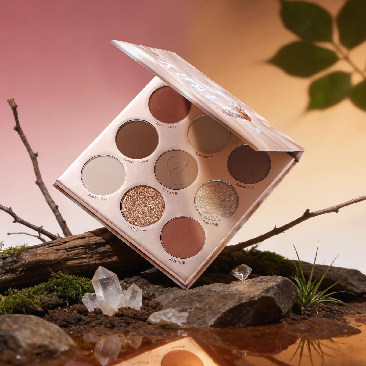 9 Colors Brown & Copper Eyeshadow Palette with Matte & Shimmer Finishes N38188