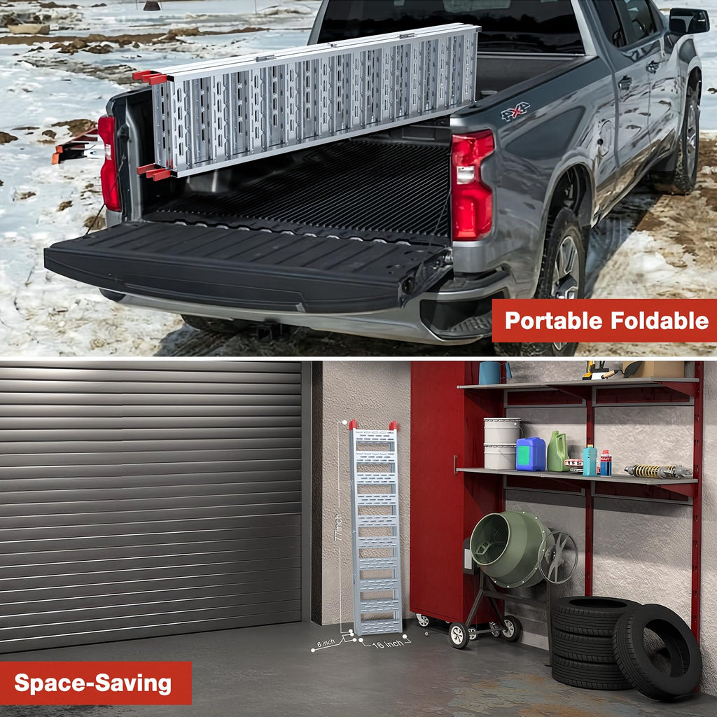 Aluminum Tri-Folding Truck Ramps 1600Lbs Max C7975
