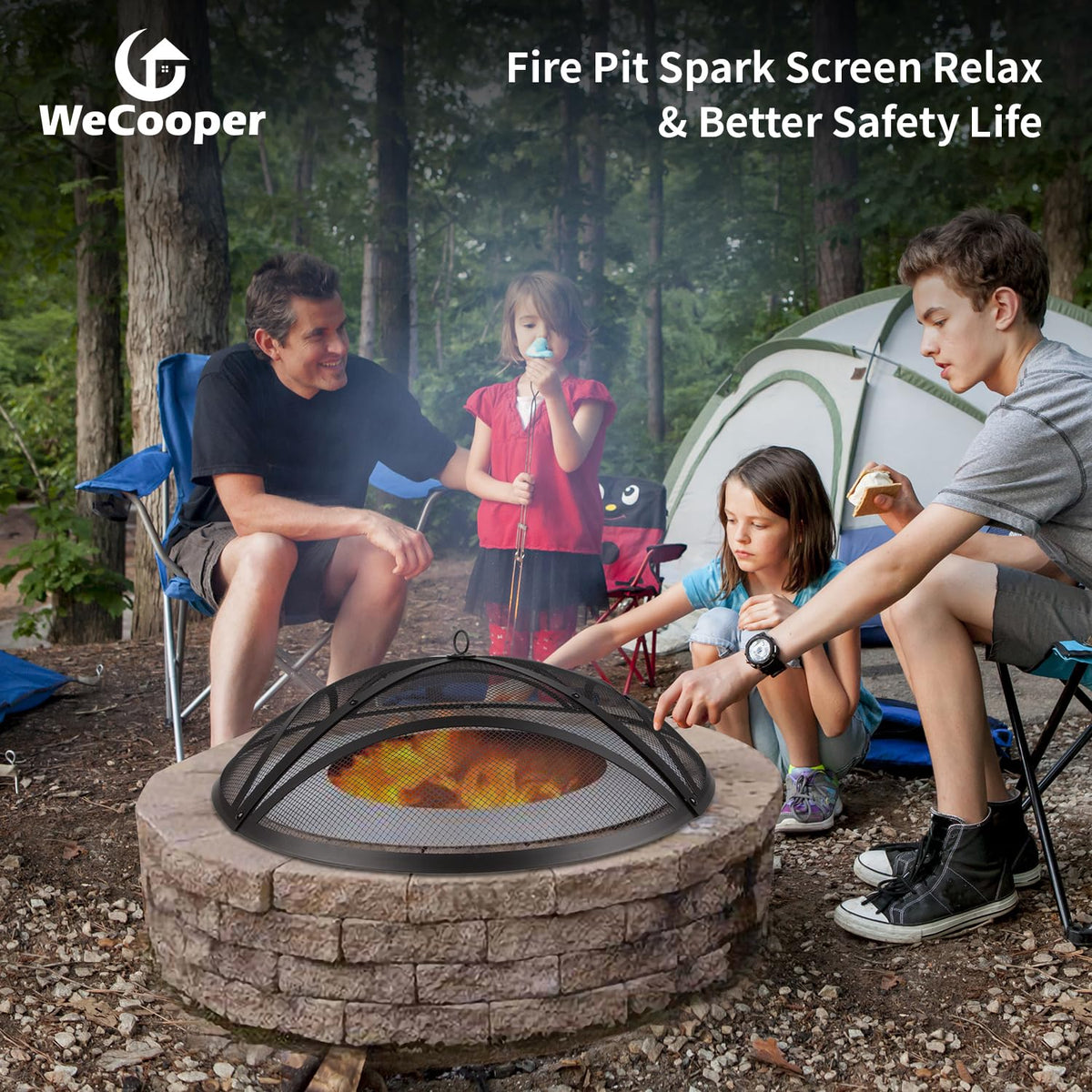 32In Reinforced Steel Round Fire Pit Screen Cover N941