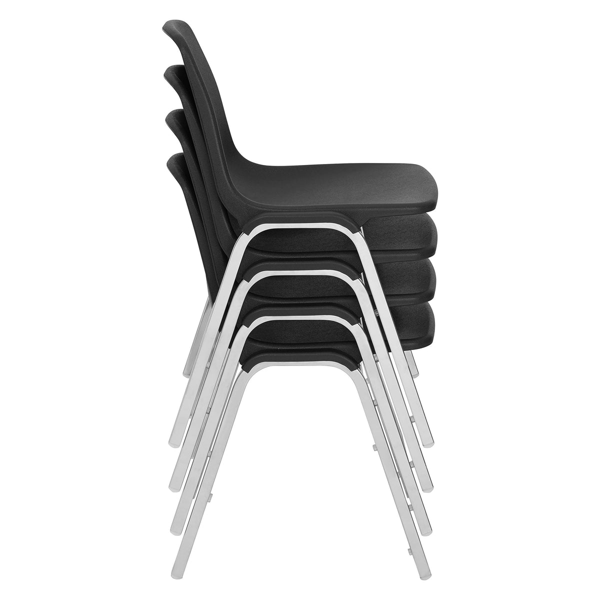4 Pack Black Poly Shell Stacking Chair N19648