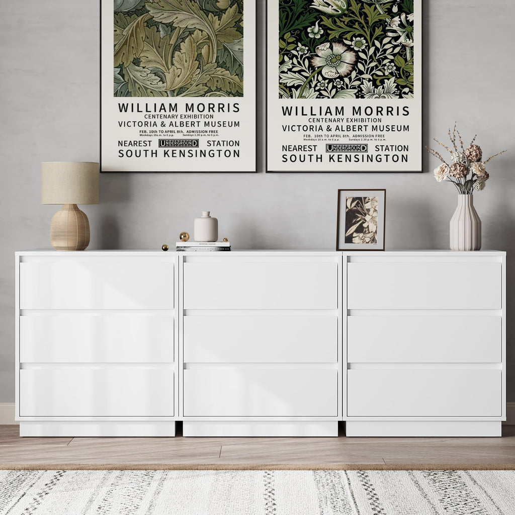 White 3 Drawer Nightstand K83609