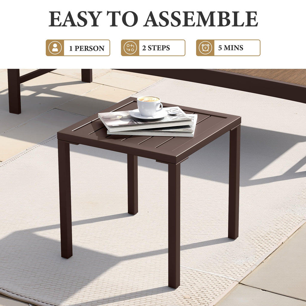 Aluminum Outdoor Side Table Set of 2 H7553