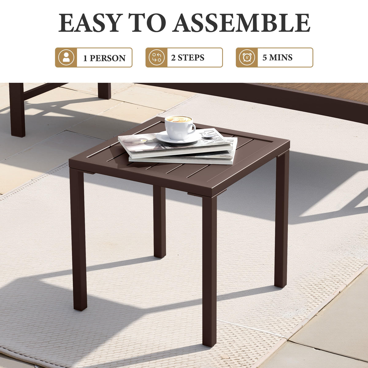 Aluminum Outdoor Side Table Set of 2 H7553
