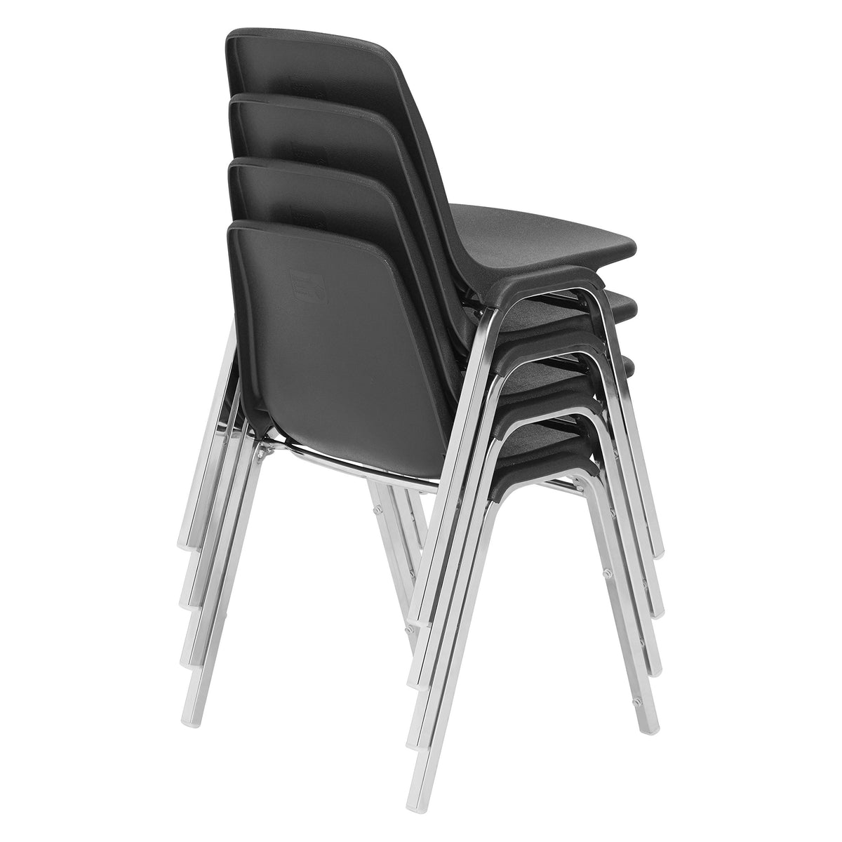 4 Pack Black Poly Shell Stacking Chair N19648