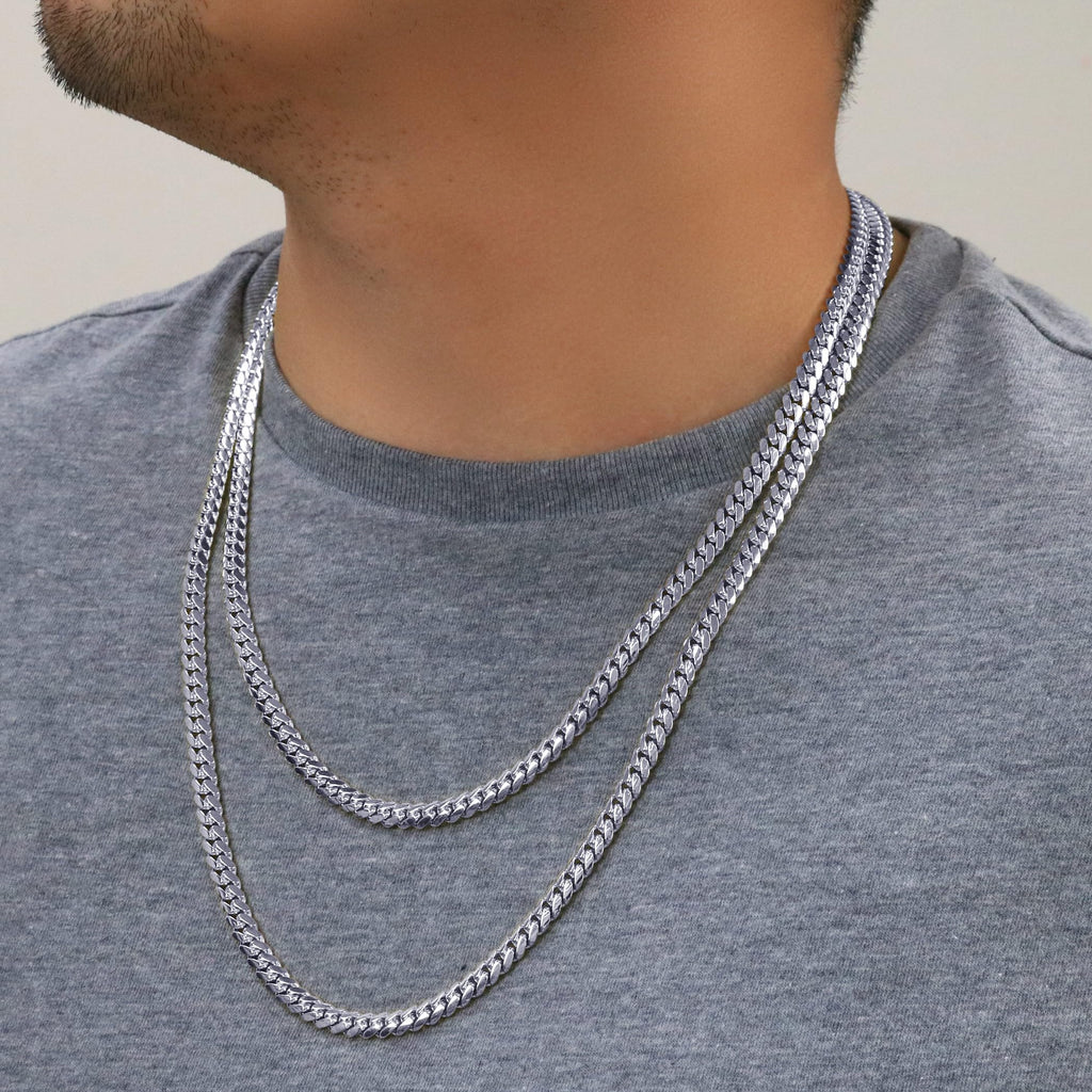 14k White Gold 6mm Chain Necklace A7658