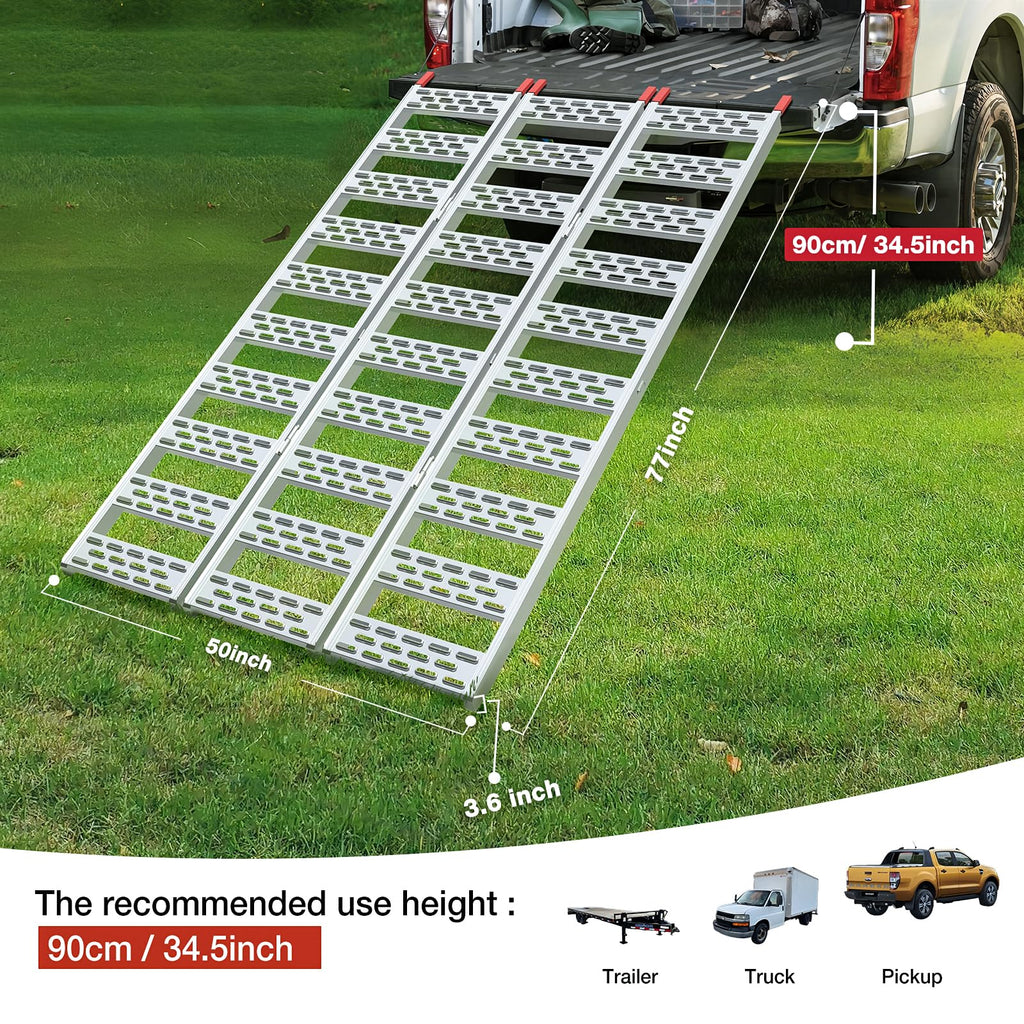 Aluminum Tri-Folding Truck Ramps 1600Lbs Max C7975