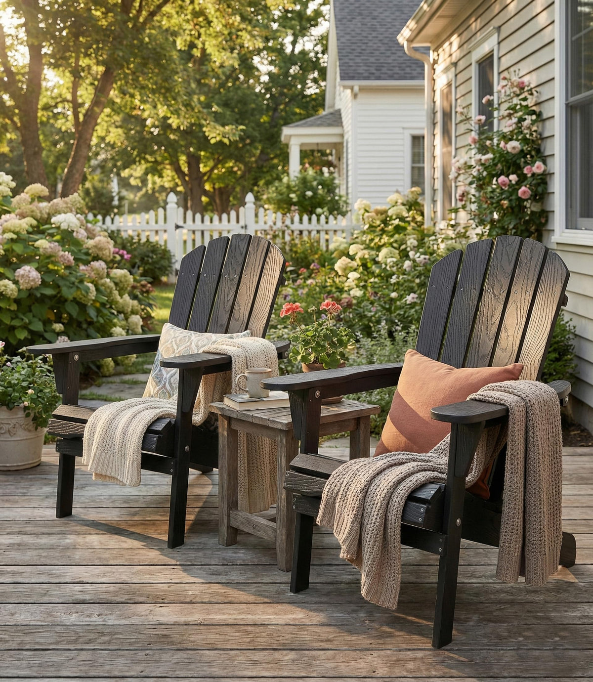 Folding Solid Cedar Wood Adirondack Chair P90138
