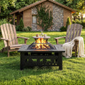 32 Inch Black Wrought Iron Wood Burning Fire Pit P7941